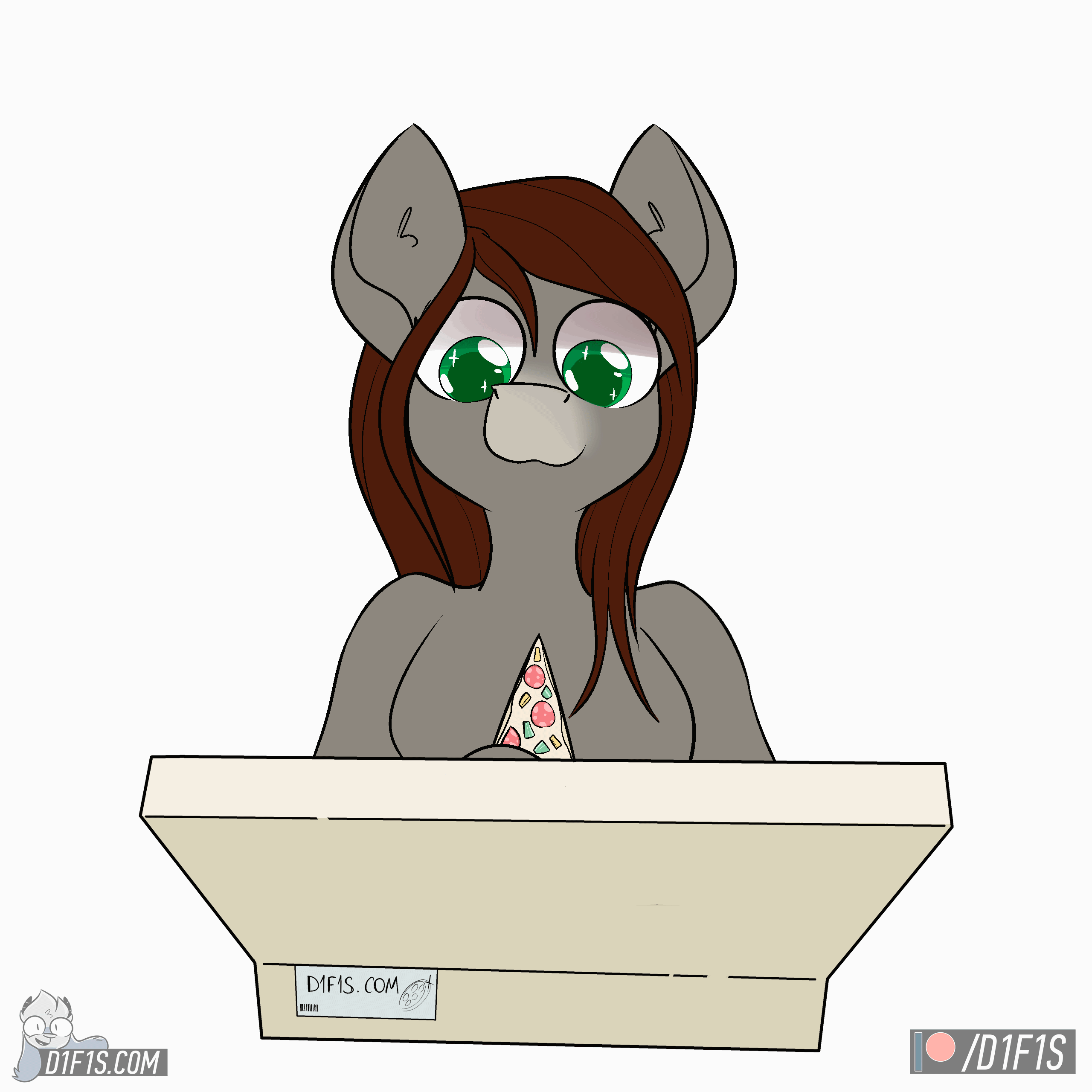 Size: 2560x2560 | Tagged: safe, artist:difis, oc, oc:whirly windmills, species:pony, animated, cute, eating, food, frame by frame, male, meat, pepper, pepperoni, pepperoni pizza, pizza, pizza box, solo, stallion, that pony sure does love pizza, this will end in weight gain