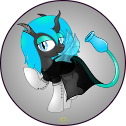 Size: 5000x5000 | Tagged: safe, artist:lakword, oc, oc only, oc:jelly bean, species:changeling, blue changeling, boots, cute, dressed, nylon, shoes, solo, standing, tail