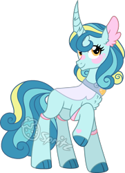 Size: 1239x1716 | Tagged: safe, artist:strawberry-spritz, oc, parent:princess cadance, parent:queen chrysalis, parent:shining armor, parents:shining chrysalis, species:changepony, female, hybrid, interspecies offspring, magical threesome spawn, offspring, raised hoof, simple background, solo, transparent background, watermark