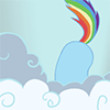 Size: 100x100 | Tagged: safe, artist:foxbeast, character:rainbow dash, species:pegasus, species:pony, animated, ass up, butt, butt shake, cloud, cute, dashabetes, female, gif, gif for breezies, mare, picture for breezies, rainbutt dash, solo, wiggle