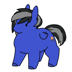 Size: 500x500 | Tagged: safe, artist:siegfriednox, oc, oc only, oc:driftor, species:pegasus, species:pony, black hair, blue, blue coat, chonk, cute, cutie mark, dot eyes, folded wings, grey hair, male, no mouth, pegasus oc, simple background, small wings, solo, stallion, striped mane, striped tail, transparent background, two toned hair, two toned mane, two toned tail, wings