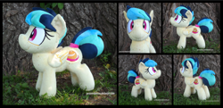 Size: 3630x1754 | Tagged: safe, artist:peruserofpieces, oc, oc:apogee, species:pegasus, species:pony, cute, female, freckles, happy, looking at you, mare, plushie, smiling, tail band, tree