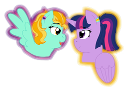 Size: 3358x2381 | Tagged: safe, artist:strawberry-spritz, character:lightning dust, character:twilight sparkle, character:twilight sparkle (alicorn), species:alicorn, species:pegasus, species:pony, female, lesbian, shipping, simple background, transparent background, twidust