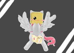 Size: 4092x2893 | Tagged: safe, artist:tomat-in-cup, oc, oc only, species:pegasus, species:pony, abstract background, blushing, book, paper bag, pegasus oc, solo, spread wings, wingboner, wings