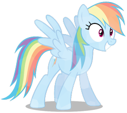 Size: 615x547 | Tagged: safe, artist:caliazian, edit, character:rainbow dash, species:crystal pony, species:pegasus, species:pony, episode:testing testing 1-2-3, g4, my little pony: friendship is magic, season 4, crystallized, crystallized pony, cute, dashabetes, excited, female, grin, mare, simple background, smiling, solo, spread wings, teeth, transparent background, vector, wings
