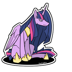 Size: 1000x1000 | Tagged: safe, alternate version, artist:thattagen, character:twilight sparkle, character:twilight sparkle (alicorn), species:alicorn, species:pony, episode:the last problem, g4, my little pony: friendship is magic, female, long hair, princess twilight 2.0, simple background, smug, solo, sticker, transparent background