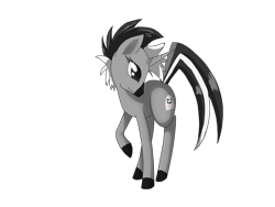 Size: 1600x1200 | Tagged: safe, artist:tomat-in-cup, oc, oc only, species:pony, species:unicorn, colored hooves, horn, looking back, raised hoof, simple background, solo, transparent background, unicorn oc