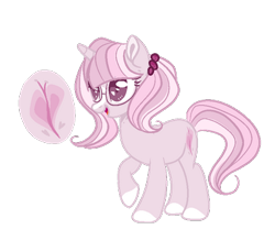 Size: 400x348 | Tagged: safe, artist:rose-moonlightowo, oc, oc only, parent:fluttershy, parent:twilight sparkle, parents:twishy, species:pony, species:unicorn, female, glasses, magic, magical lesbian spawn, mare, offspring, simple background, solo, transparent background