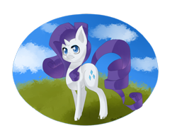 Size: 4000x3000 | Tagged: safe, artist:tomat-in-cup, character:rarity, species:pony, species:unicorn, cloud, female, grass, mare, simple background, solo, transparent background