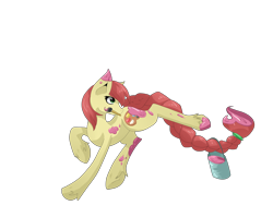 Size: 4000x3000 | Tagged: safe, artist:tomat-in-cup, oc, oc only, species:earth pony, species:pony, braided tail, bucket, earth pony oc, looking back, mouth hold, not apple bloom, paint, paintbrush, simple background, solo, transparent background