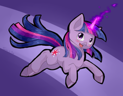 Size: 2776x2160 | Tagged: safe, artist:tomat-in-cup, character:twilight sparkle, character:twilight sparkle (unicorn), species:pony, species:unicorn, abstract background, blushing, colored hooves, female, glowing horn, horn, mare, open mouth, smiling, solo
