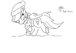 Size: 1024x713 | Tagged: safe, artist:gafelpoez, character:rainbow dash, species:pony, snow