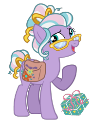 Size: 1377x1826 | Tagged: safe, artist:strawberry-spritz, character:razzaroo, species:earth pony, species:pony, g3, bag, female, g3 to g4, generation leap, saddle bag, simple background, solo, transparent background
