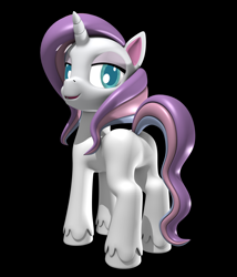 Size: 3000x3500 | Tagged: safe, artist:argos90, character:potion nova, species:pony, species:unicorn, g4, my little pony:pony life, 3d, black background, butt, looking at you, plot, simple background, smiling
