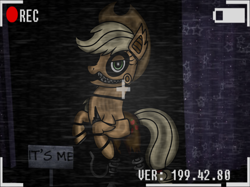Size: 2732x2048 | Tagged: safe, artist:prismaticstars, character:applejack, species:pony, g4, animatronic, female, five nights at freddy's, solo