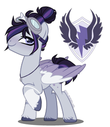 Size: 1300x1500 | Tagged: safe, artist:gihhbloonde, oc, species:alicorn, species:pony, g4, goggles, male, simple background, solo, stallion, transparent background, two toned wings, wings