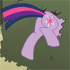 Size: 100x100 | Tagged: safe, artist:foxbeast, edit, character:twilight sparkle, species:pony, episode:the return of harmony, g4, my little pony: friendship is magic, animated, butt, butt only, buttstuck, female, hoofy-kicks, mare, plot, solo, stuck, twibutt