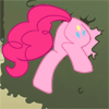 Size: 100x100 | Tagged: safe, artist:foxbeast, edit, character:pinkie pie, species:earth pony, species:pony, episode:the return of harmony, g4, my little pony: friendship is magic, animated, balloonbutt, butt, butt only, buttstuck, female, hoofy-kicks, mare, plot, stuck