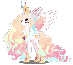 Size: 2000x1800 | Tagged: safe, artist:gihhbloonde, character:princess celestia, species:pony, g4, alternate design, female, solo