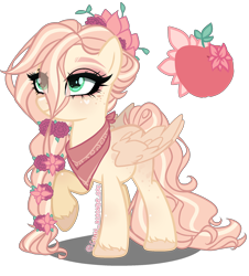 Size: 1900x2100 | Tagged: safe, artist:gihhbloonde, artist:meimisuki, base used, oc, oc only, parent:applejack, parent:fluttershy, parents:appleshy, species:pegasus, species:pony, g4, eye clipping through hair, female, magical lesbian spawn, mare, offspring, simple background, solo, transparent background