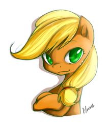 Size: 408x476 | Tagged: safe, artist:derpiihooves, character:applejack, species:earth pony, species:pony, g4, bust, colored pupils, female, goodest horse, mare, portrait, simple background, solo, transparent background