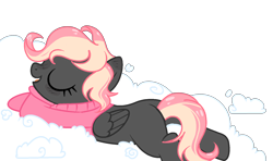 Size: 1519x900 | Tagged: safe, artist:rose-moonlightowo, oc, oc:pixie dust, species:pegasus, species:pony, g4, clothing, cloud, female, mare, simple background, solo, sweater, transparent background