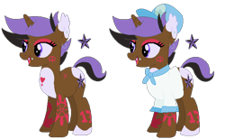 Size: 664x410 | Tagged: safe, artist:acuteexposure, artist:strawberry-spritz, base used, oc, oc only, oc:glooming seas, parent:pipsqueak, species:pony, species:unicorn, icey-verse, g4, clothing, ear piercing, earring, eyeshadow, fangs, female, hat, jewelry, lip piercing, makeup, mare, markings, navy, offspring, open mouth, parent:lilymoon, parents:lilysqueak, piercing, sailor, sailor uniform, shirt, simple background, solo, tattoo, transparent background, uniform