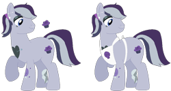 Size: 909x486 | Tagged: safe, artist:acuteexposure, artist:selenaede, artist:strawberry-spritz, base used, oc, oc only, oc:blueberry treats, parent:derek (pony life), parent:octavio pie, parents:derektavio, species:earth pony, species:pony, icey-verse, g4, apron, clothing, ear piercing, earring, eyeshadow, heart, jewelry, magical gay spawn, makeup, male, multicolored hair, nose piercing, nose ring, offspring, piercing, raised hoof, simple background, skull, solo, stallion, tattoo, transparent background