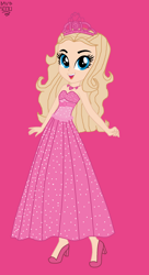 Size: 1144x2104 | Tagged: safe, artist:gihhbloonde, artist:xxdavid5000xx, base used, species:eqg human, g4, my little pony:equestria girls, barbie, barbie the princess & the popstar, barely eqg related, clothing, crossover, crown, dress, equestria girls style, equestria girls-ified, high heels, jewelry, necklace, pink dress, pink shoes, princess, princess dress, princess tori, regalia, shoes, strapless