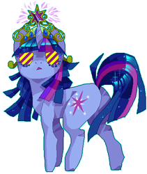 Size: 417x493 | Tagged: safe, artist:njeekyo, character:twilight sparkle, psychedelic, simple background, white background