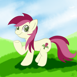 Size: 800x800 | Tagged: safe, artist:tehflah, character:roseluck, female, smiling, solo