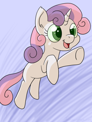Size: 750x1000 | Tagged: safe, artist:tehflah, character:sweetie belle, female, jumping, leaping, mid leap, solo