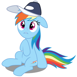 Size: 6000x6000 | Tagged: safe, artist:caliazian, character:rainbow dash, species:pegasus, species:pony, episode:hurricane fluttershy, episode:the mysterious mare do well, g4, my little pony: friendship is magic, .ai available, absurd resolution, cap, clothing, female, hat, simple background, solo, transparent background, vector