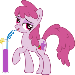 Size: 1817x1820 | Tagged: safe, artist:leopurofriki, character:berry punch, character:berryshine, drink, simple background, straw, transparent background