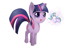 Size: 3200x2400 | Tagged: safe, artist:tomat-in-cup, character:princess celestia, character:twilight sparkle, character:twilight sparkle (unicorn), species:pony, species:unicorn, chubbie, blob, blushing, female, glowing horn, high res, horn, magic, mare, open mouth, plushie, simple background, smiling, telekinesis, transparent background