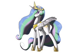 Size: 1600x1200 | Tagged: safe, artist:tomat-in-cup, character:princess celestia, species:alicorn, species:pony, female, hoof shoes, jewelry, mare, peytral, simple background, solo, tiara, transparent background