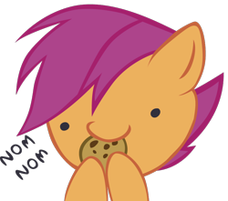 Size: 850x750 | Tagged: safe, artist:ocarina0ftimelord, character:scootaloo, species:pegasus, species:pony, chibi, cookie, cute, cutealoo, nom, simple background, transparent background, vector