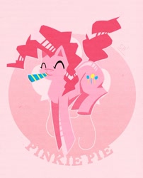 Size: 600x743 | Tagged: safe, artist:steveholt, character:pinkie pie, species:earth pony, species:pony, cutie mark, cutie mark background, female, hooves, jumping, lineless, mare, solo