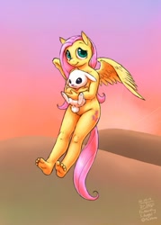 Size: 500x700 | Tagged: safe, artist:drjavi, character:angel bunny, character:fluttershy, species:anthro, species:plantigrade anthro, barbie doll anatomy, barefoot, feet, toes