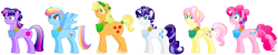 Size: 3724x743 | Tagged: safe, artist:itoruna-the-platypus, character:applejack, character:fluttershy, character:pinkie pie, character:rainbow dash, character:rarity, character:twilight sparkle, oc:dusk shine, applejack (male), bubble berry, butterscotch, crystallized, elusive, mane six, rainbow blitz, rule 63, tail wrap