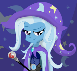 Size: 2452x2278 | Tagged: safe, artist:dazed-and-wandering, character:trixie, my little pony:equestria girls, dreamworks face, female, humanized, scepter, solo