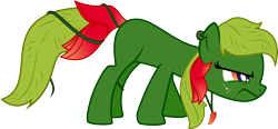 Size: 1748x810 | Tagged: safe, artist:chipmagnum, oc, oc only, oc:alura une, species:earth pony, species:pony, alraune, ear piercing, earring, female, flower, jewelry, leaf mane, mare, piercing, plant, plant pony, simple background, solo, transparent background, vector