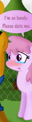 Size: 86x327 | Tagged: safe, artist:ajmstudios, character:berry punch, character:berryshine, blushing, cropped, crying, dialogue, lonely, sad, scootaquest, sick, speech bubble, text
