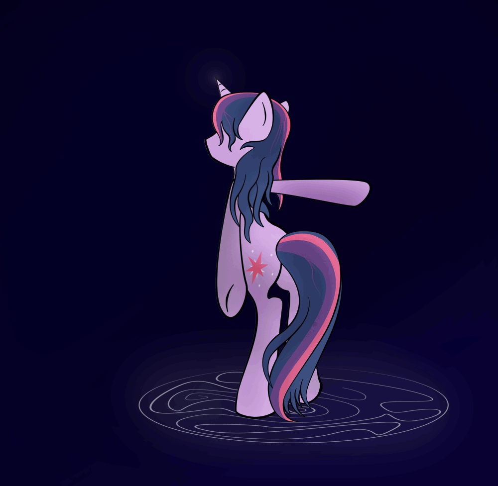 Size: 1000x977 | Tagged: safe, artist:zomgitsalaura, character:twilight sparkle, species:pony, animated, bipedal, female, magic, solo
