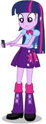 Size: 5000x13500 | Tagged: safe, artist:caliazian, character:twilight sparkle, my little pony:equestria girls, .ai available, absurd resolution, backpack, clothing, female, iphone, iphone 5, phone, simple background, smartphone, solo, transparent background, vector