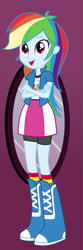 Size: 460x1390 | Tagged: safe, artist:liggliluff, character:rainbow dash, my little pony:equestria girls, boots, clothing, dressup game, female, shirt, shoes, shorts, show accurate, skirt, sneakers, solo, vector