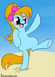 Size: 715x1000 | Tagged: safe, artist:tehflah, character:turf, species:pony, bipedal, female, solo