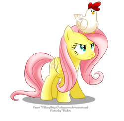Size: 1280x1242 | Tagged: safe, artist:tiffanymarsou, character:fluttershy, species:chicken, female, solo