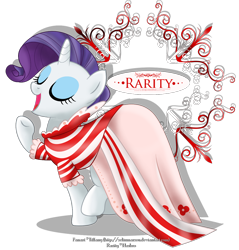 Size: 1200x1255 | Tagged: safe, artist:tiffanymarsou, character:rarity, clothing, dress, female, solo