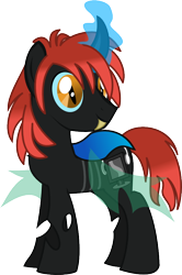 Size: 622x935 | Tagged: safe, artist:itoruna-the-platypus, derpibooru original, oc, oc only, species:changeling, changeling oc, glasses, simple background, solo, transparent background, vector